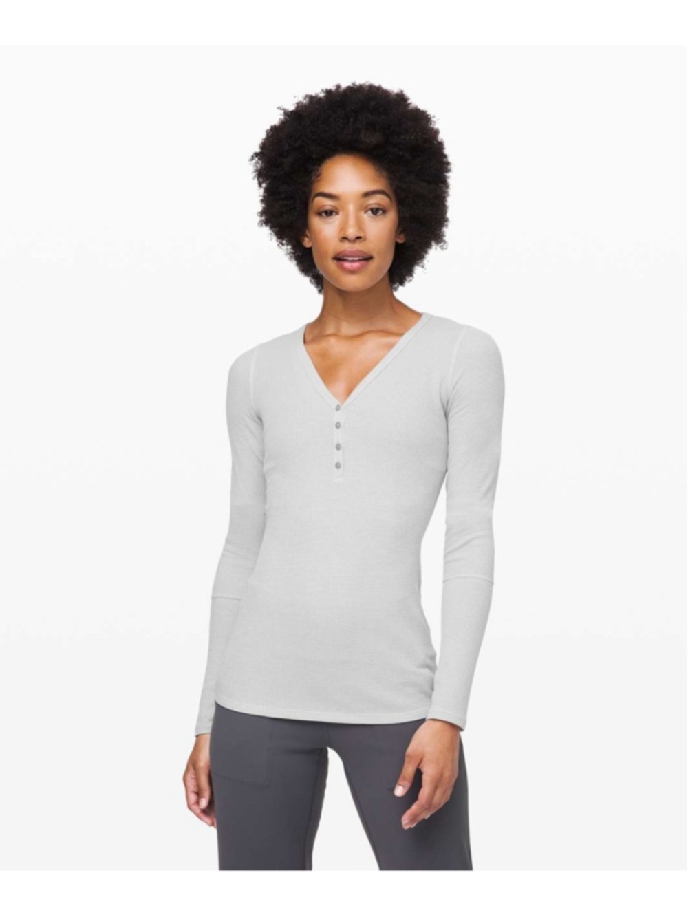 Lululemon Close Call Henley Long Sleeve Heathered Core Ultra Grey XXS